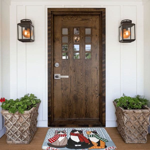 Non-slip Doormat Living Room Mat The Winter Cats Floor Carpet Welcome Rug Home Decorative