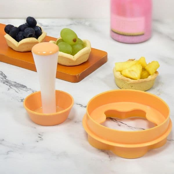 Tart Cutter Non-stick Food Grade DIY Plastic Pastry Tamper Tart Cupcake Mold Dough Pusher Kitchen Supplies