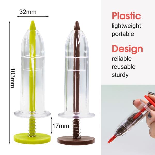 3 Styles Mini Sower Hand-held Seeds Syringe Sower Garden Sowing Supplies Vegetable Herb Planter Seeder Light Compact Durable