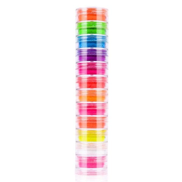12Pcs Resin Bright Fluorescent UV Pigment Powder Black Light Reactive Luminous Resin Pigment Jewerly Making 57BD