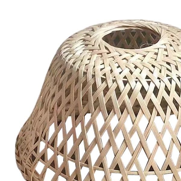 Bamboo Hanging Pendant Lampshade Lamp Shape Ceiling Light Fixture Cover for Living Room Bedroom Hotel Restaurant Kitchen