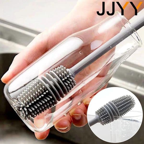 JJYY New Long Handle Baby Bottle Brush Glass Water Bottle Brush Non-toxic Kitchen Cleaning Tool