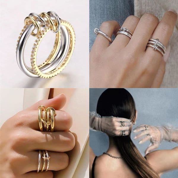 2024 designer Halley Gemini Band Rings Spinelli Kilcollin brand New luxury Industrial wind jewelry gold 925 sterling silver multiple ring Mothers Day gift