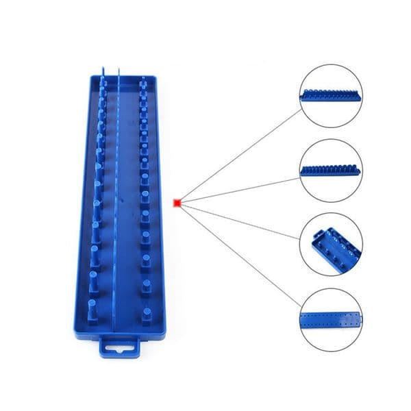 3/8 Inch Metric Socket Wrench Head Storage Organizer Plastic Socket Tray Rack Holder Blue Tool Storage