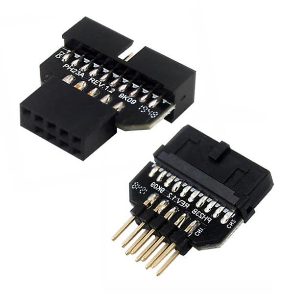 USB 2.0 9-Pin to USB 3.0 20-Pin Adapter Professional Motherboard Front Panel Connector Converter Computer Peripherals