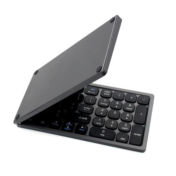 Foldable Portable Keyboard with Number Pad Small Keyboard Dustproof Bluetooth-compatible for Universal Tablet Phone
