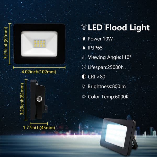 10w Floodlight Ip67 Dust-proof Waterproof Outdoor Led Light 220-240v High Lumen For Garden Courtyard Street