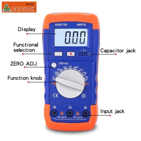 Capacitor Tester Digital Multimeter Tester Professional Capacitor Capacitance Meter Check Capacitors Digital Capacimeter A6013L