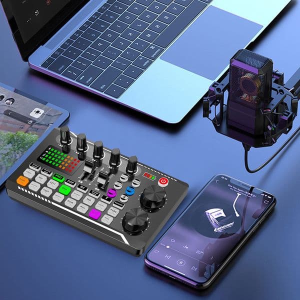 Podcast Equipment Bundle Professional Live Sound Card Audio Mixer for Streaming//Podcasting /Recording/Singing/PC/Computer