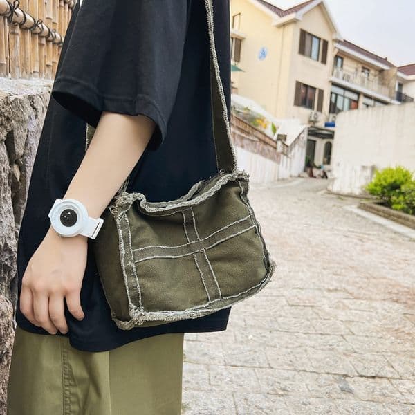 New Women Canvas Shoulder Bag Vintage Female Thick Cloth Small Messenger Bag Crossbody Bags Designer Cute Zipper Purse For Girls