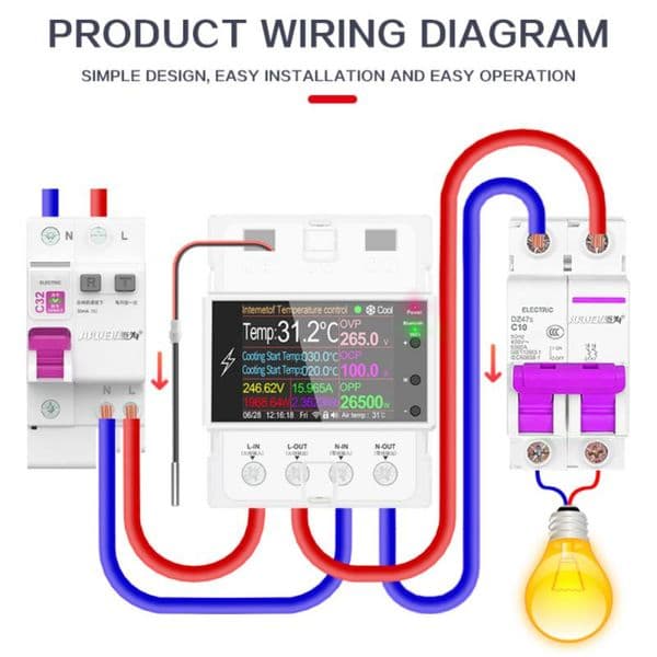 CORUI Tuya WIFI Din Rail Digital Thermostat Incubator Temperature Controller Smart Life Timer Switch AC220V For Heating Cooling