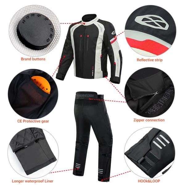NEW 2025 Motorcycle Jacket Waterproof Cold-proof 4 Seasons Motocross Jacket Motorbike Windproof Riding Clothing Protective new Gear Black