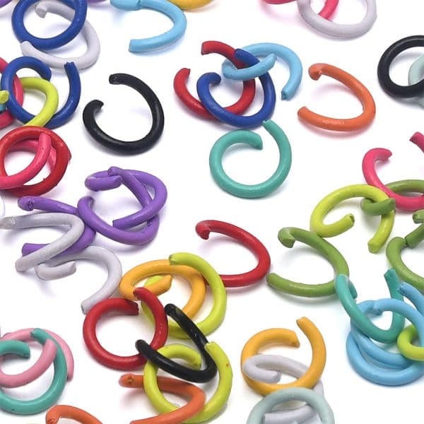 100Pcs 8mm Mixed Color spray paint Metal Jump Rings Split Ring Connector For DIY Jewelry Finding Making Accessories Supplies