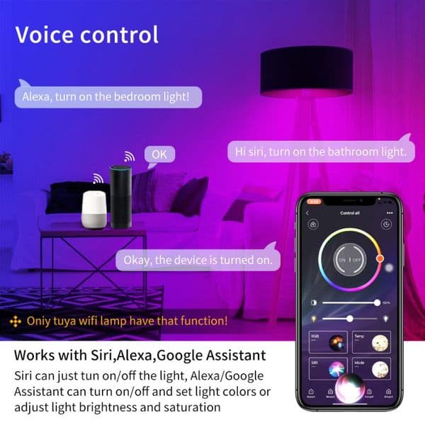 Xiaomi Certified Homekit LED Smart Wifi Light Bulb E27 Smart Lamp Multicolour Dimmable LED Bulb Siri Control Alexa Google Home