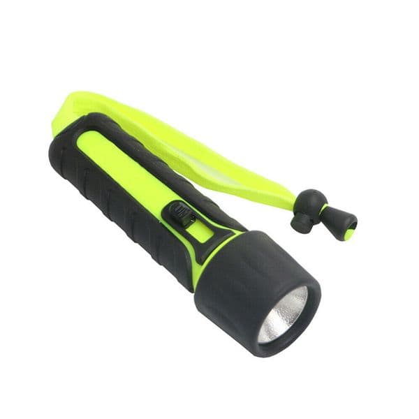 Durable Diving Flashlight Torch PC+TPE Portable Underwater Waterproof 15.2x4.2cm For Hunting/rescue/camping
