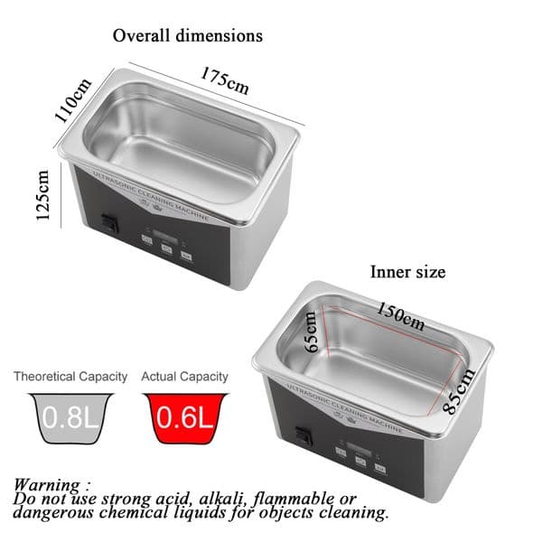 Ultrasonic Cleaner 35W 40kHz 800ML For Jewelry Watches Glasses Dentures Razor Portable Washing Machine Ultrasound Home Appliance