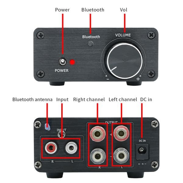 new LDZS E320 TPA3116 Bluetooth Sound Power Amplifier 100W x2 Mini HiFi 2025 Stereo Class D Amp Bass Treble For Home Theater