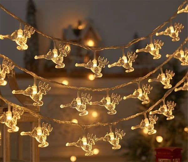 Christmas Tree Snowflake LED String Lights Elk Star String Lights Decorations For Xmas New Year Party Indoor Garden Decor Light 375af 5 6aa87