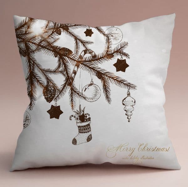Christmas Pillow Case 45x45CM Decorative Cushion Cover Holiday Print Throw Pillow for Sofa Couch Bed Home Decor
