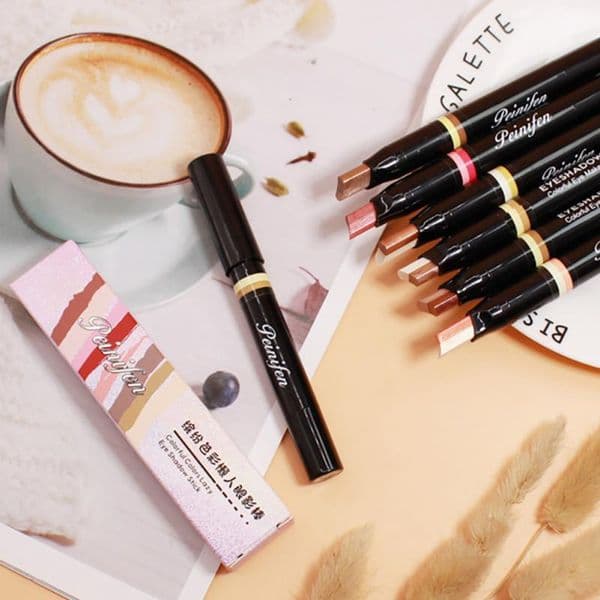 Portable Eyeshadow Pencil 2 In 1 Eye Shadow Stick Eyes Makeup Gradient Eye Shadow Stick Glitter Matte Eyeshadow Cosmetics