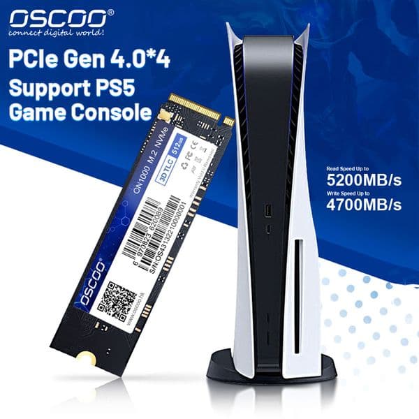 OSCOO M2 SSD NVMe 512GB 1TB HDD M2 PCIe 4.0x4 2280 SSD Internal Solid State Hard Disk Drive for PS5 Laptop PC