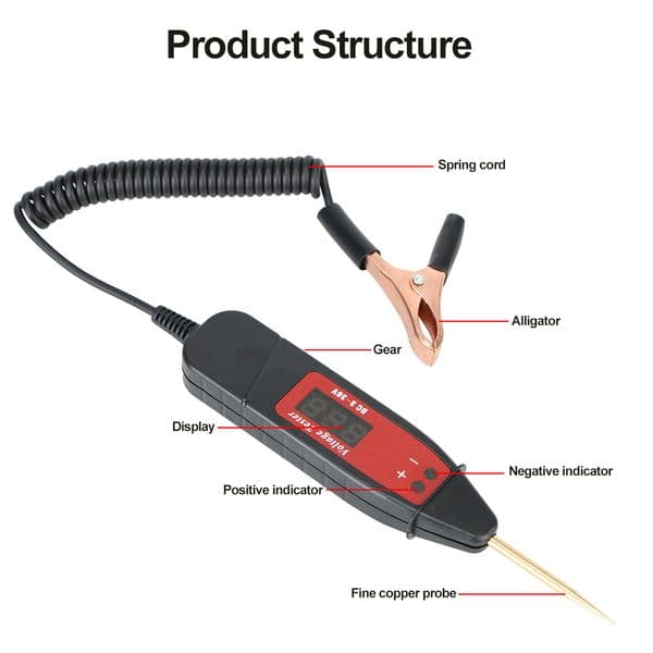Power Probe Pencil For Car Trailer Motorcycle Truck Electric Voltage Power Test Pen Digital Display Non-Contact Tester 5-36V