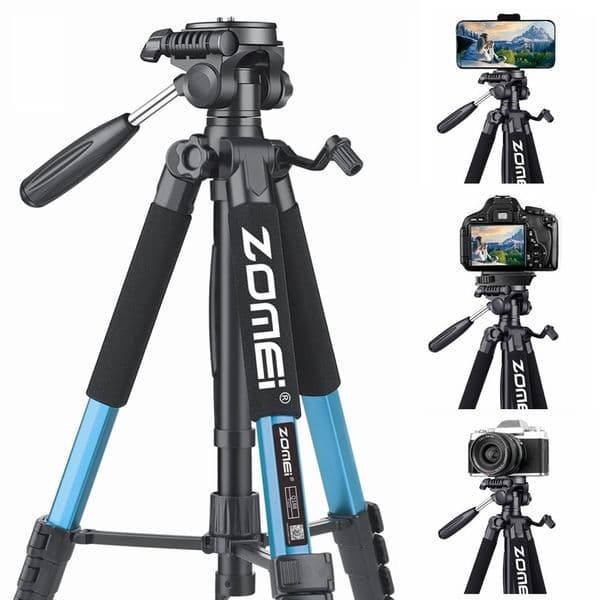 187cm/73.6in Phone Photography Stand Zomei Heavy Duty Floor Tripod for Professional Camera, Video Tripod for Horizontal Shooting