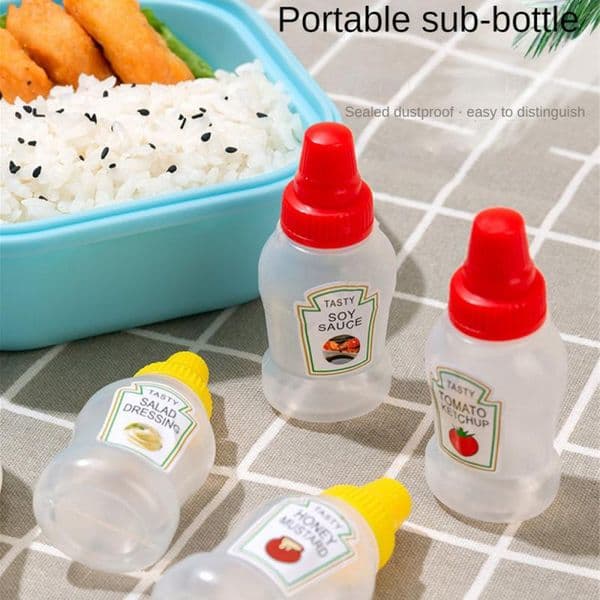 Mini Condiment Squeeze Bottle box Salad Dressing Ketchup Squeeze Jar Container Plastic Portable Lunch Box