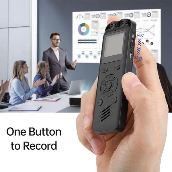 16GB Digital Voice Recorder Voice Activated Audio Recording w/ Playback MP3 Music Player 72hrs Recording Device Support Password