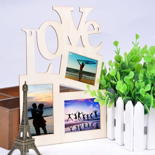 HOT 3 Boxes Foto Picture Frame Hollow Love Wooden Picture Frame Art Decor Modern Wall Photo Frames Vintage Frames Home Decor