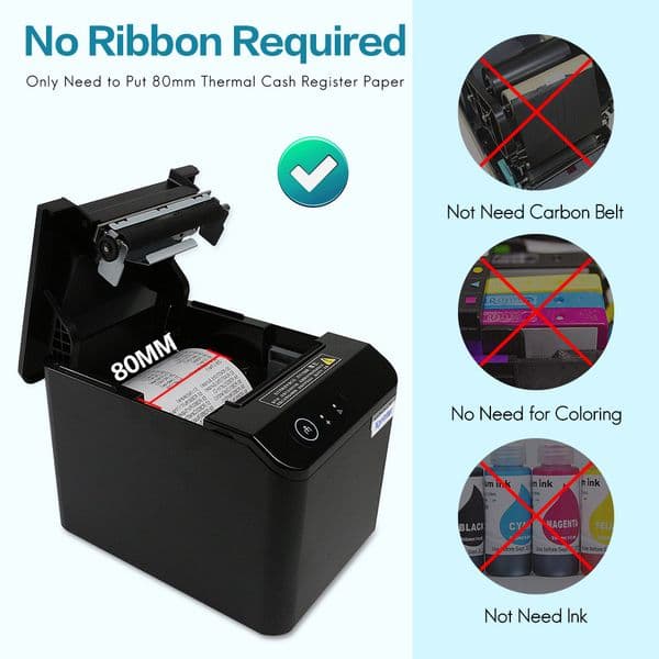 NEW Xprinter 80mm Portable Receipt Printer Hand Printer T80Q Printer With Auto Cutter POS Printer Kitchen Printer
