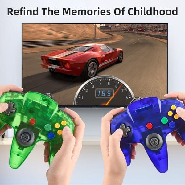 USB N64 Wired Gamepad N64 Controller Gamepad Joystick Classic 64 Console Retro Games for Windows PC/Mac Laptop Computer