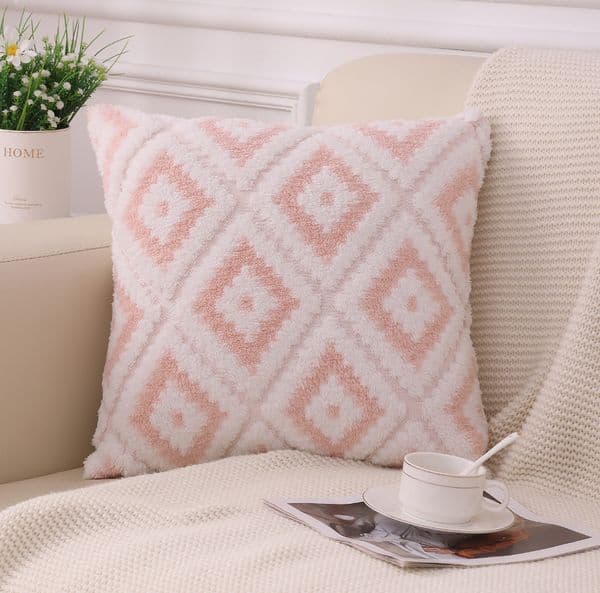Pillow Case 45x45CM Geometric Plush Cushion Cover Soft Decorative Throw Pillow for Sofa Home Decor