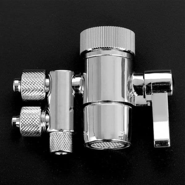 Brass Diverter Valve Silver 3/8in & 5/16in Out Diverter Valve Faucet Filter Heat Resistant Parts For ESpring