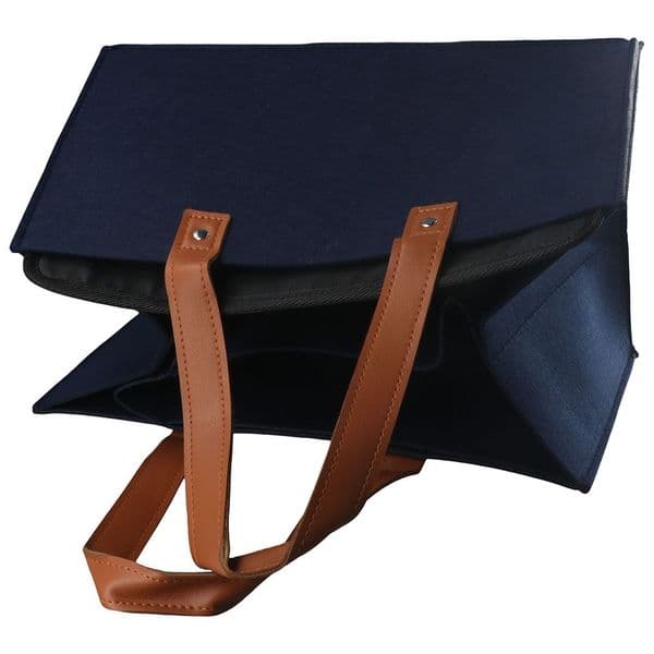 Navy Blue Carrying Case New Polyester Felt Handbag File Folder Office