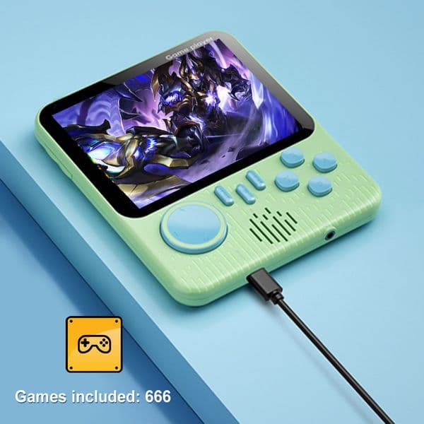G7 Portable Game Console 666 Games 3.5inch LCD Screen Nostalgic Games Console 500mAh Supports TV for Kids and Adult