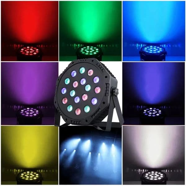 18 LED RGB Par Light Laser DJ Disco Party Light Show DMX 512 Lighting Effects Sound Activated Auto Play For Christmas Party Bar