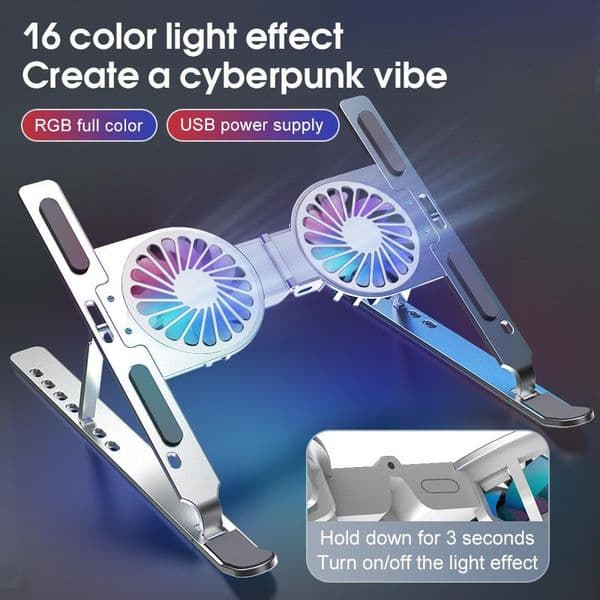 Laptop Stand With Cooling Fan Tablet Bracket Folding Holder For Gaming Notebook Tablet Within 17 Inches Portable Accessories