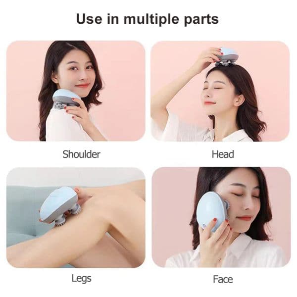 Smart Electric Pet Massager for Cat Dog Body Deep Massage Head Hair Growth Scalp Accessories Shower Beauty Health Care Relax USB
