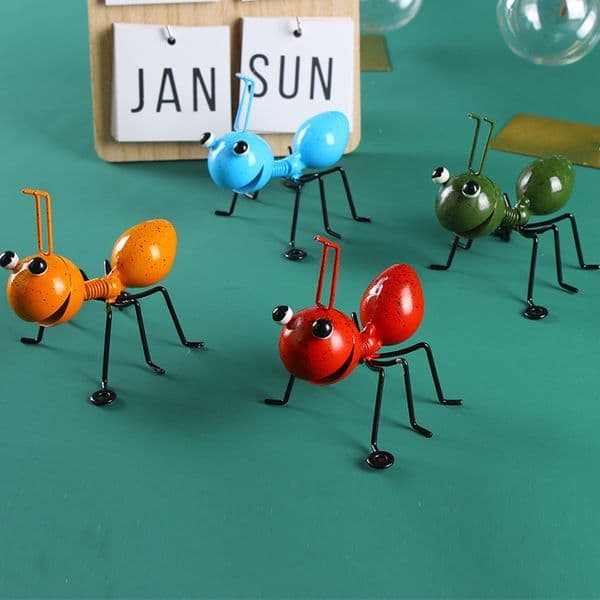 DIY Metal Ant Patio Craft Yard Home Decor Ornament Outdoor Hanging Fairy Miniatures Garden Living Room Wall Art Sculptures