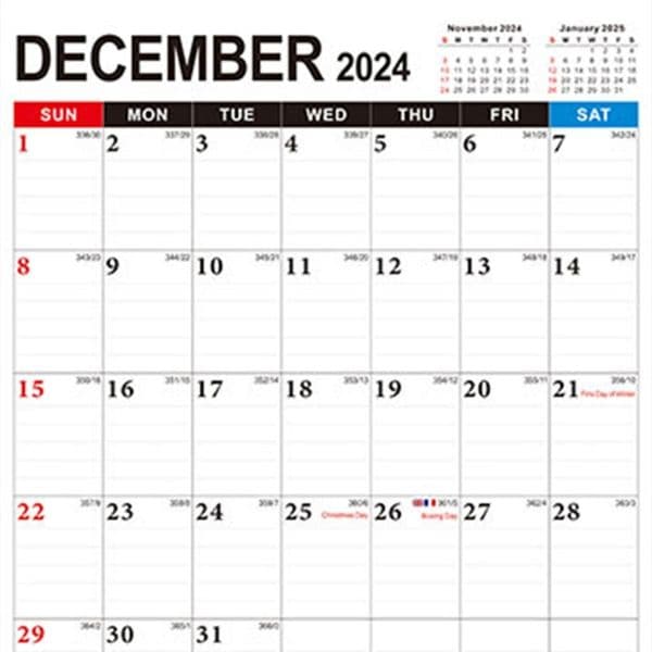 Stylish English Noting Count Wall Calendars Perfect Gift for Friends and Family from July 2023 to December 2024