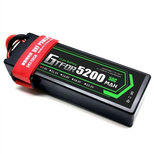 GTFDR 2S Lipo Battery 5200mAh 50C with T/DEANS Plug Hardcase For 1/8 Buggy Truggy Offroad Car Boat Truck Airplane UAV RACING