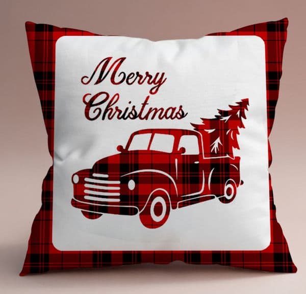 Winter Snowman Pillow Case 45x45CM Christmas Plaid Cushion Cover For Sofa Couch Chair Decor