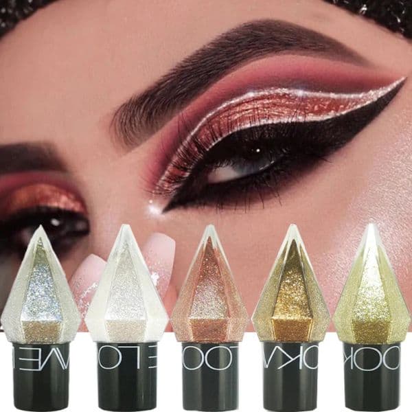 Shiny Eyeliner Eyeshadow Pen Waterproof Diamond Rose Gold Silver Glitter Sequins Eyeliner Eyeshadow Stick Makeup Beauty Cosmetic