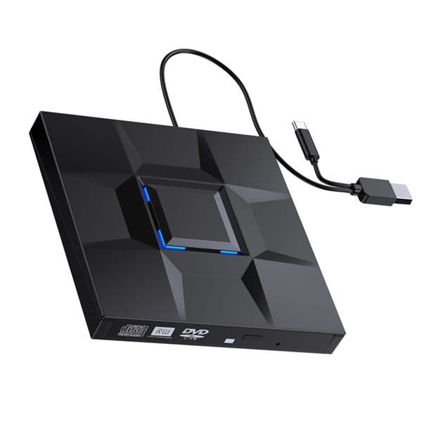 External CD/DVD Drive USB3.0 Type-C DVD Drive Player DVD/CD-RW Optical Disk Drive Portable CD DVD Burner for Laptop Desktop