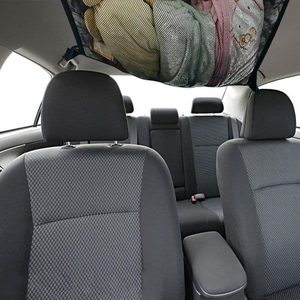 Roof Storage Net Automotive Ceiling Cargo Net Pocket With Adjustable Strap Strong Bearing Storage Bag Roof Tent Stowing Tidying