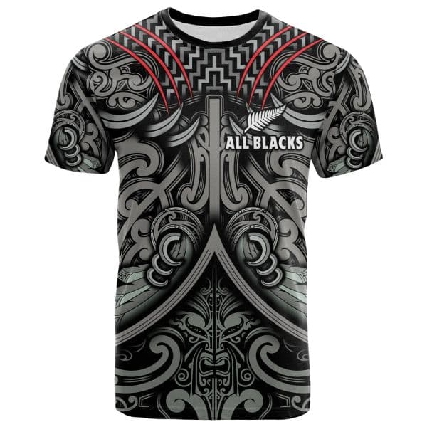 New Zealand Sier Fern Rugby All Black Maori Pattern 3D Print Men T-Shirt Tops Tees Short Sleeve Milk Fiber Baby-Skin-Feeling