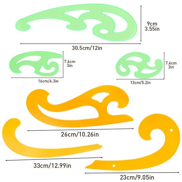 Kaobuy Plastic Sewing Tailor Ruler DIY Clothing Patchwork Cloth Cutting Rulers Curve Rule Pattern Making Accessories