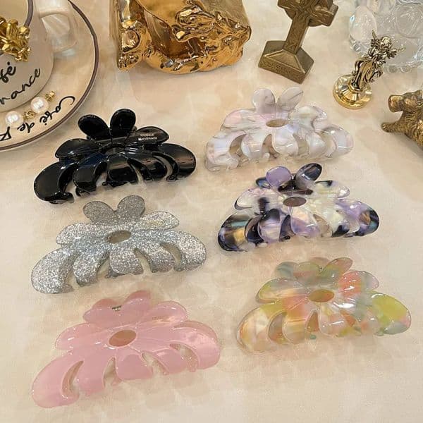 French Acetate Claw Clip European American Flower Hair Clips Large Crab Hair Clips Fashion Hair Accessories for Women