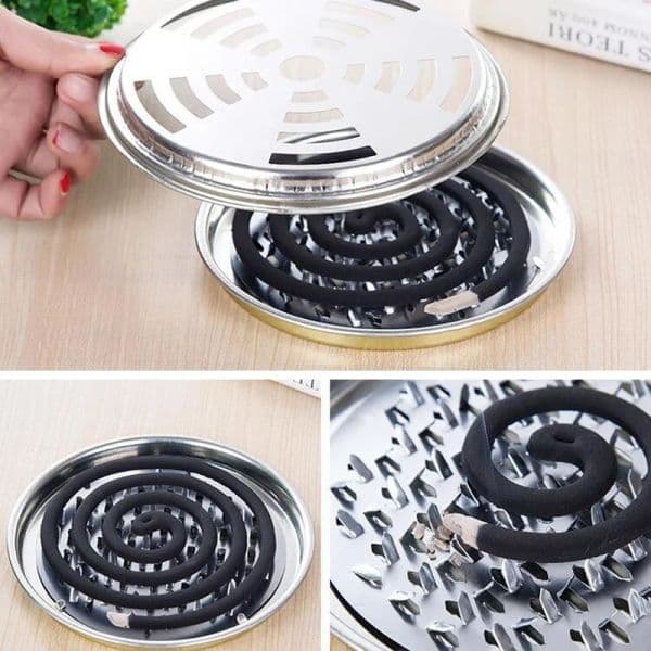 Fireproof Mosquitoes Stick Coil Portable Nail Tooth with Cover Tray Ash Random Color